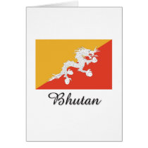 Bhutan Flag Design Greeting Cards