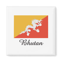 Bhutan Flag Design magnets