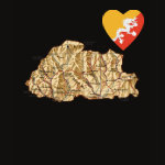 Bhutan Flag Heart Map Fitted AA T-Shirt
