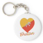 Bhutan Flag Heart Keychains