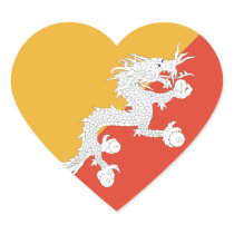 Bhutan Flag Heart Sticker