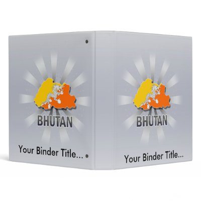 Bhutan Flag Map 2.0 Vinyl Binders by representmycountry