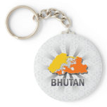 Bhutan Flag Map 2.0 Key Chain