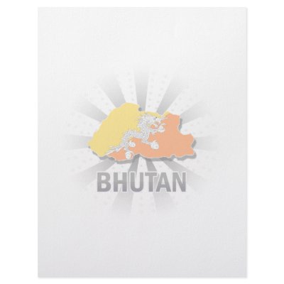 Bhutan Flag Map 2.0 Custom Letterhead by representmycountry