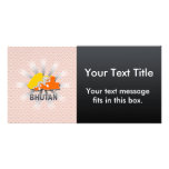 Bhutan Flag Map 2.0 Customized Photo Card