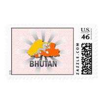 Bhutan Flag Map 2.0 Postage
