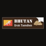 Bhutan Flag Map Text Bumper Sticker