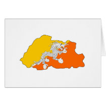 Bhutan flag map cards