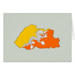 Bhutan Flag Map full size Cards