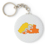 Bhutan Flag Map full size Key Chains