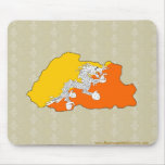 Bhutan Flag Map full size Mousepads