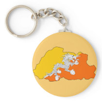 Bhutan flag map keychains