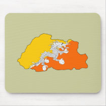 Bhutan flag map mouse mats