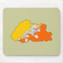 Bhutan flag map mousepads by FlagStore Bhutan flag map mousepads