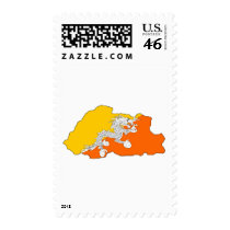 Bhutan flag map postage