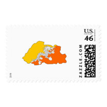 Bhutan flag map postage