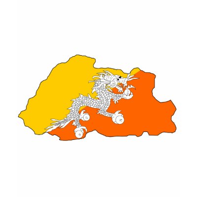 Bhutan flag map tshirt by FlagStore