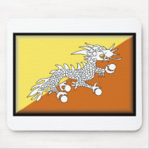Bhutan Flag mousepads