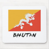 Bhutan Flag mousepads