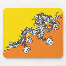 Bhutan Flag Mousepads