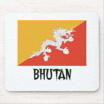 Bhutan Flag mousepads
