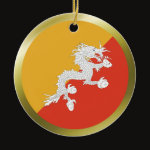 Bhutan Fisheye Flag Ornament