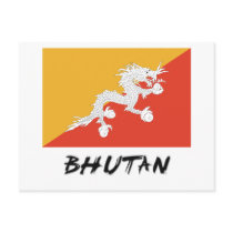 Bhutan Flag postcards