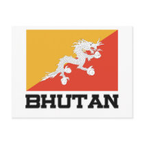 Bhutan Flag postcards