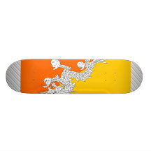 Bhutan Flag Skate Board