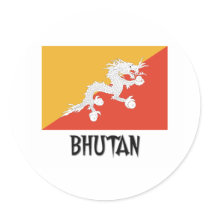 Bhutan Flag stickers
