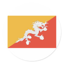 Bhutan Flag stickers
