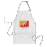 Bhutan Flag with Name in Dzongkha Aprons