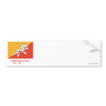 Bhutan Flag with Name in Dzongkha Bumper Sticker