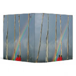 Bhutan, Gangtey village, Rainbow over two binders