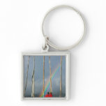 Bhutan, Gangtey village, Rainbow over two Key Chain