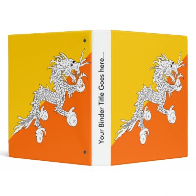 Bhutan High quality Flag 3 Ring Binder by representmycountry