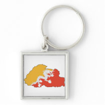 Bhutan map BT Keychain