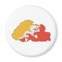 Bhutan map BT Fridge Magnets