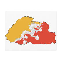 Bhutan map BT Postcards