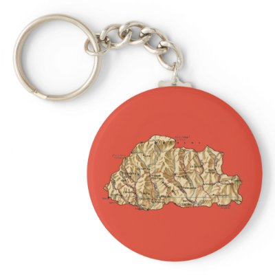 Bhutan Map Keychain by FlagAndMap