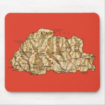 Bhutan Map Mousepad