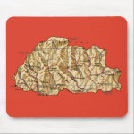 Bhutan Map Mousepad