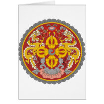 Bhutan Official Coat Of Arms Heraldry Symbol Greeting Card