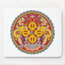 Bhutan Official Coat Of Arms Heraldry Symbol Mousepad
