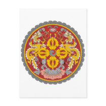 Bhutan Official Coat Of Arms Heraldry Symbol Postcards