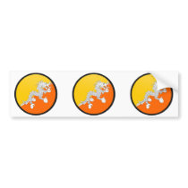 Bhutan quality Flag Circle Bumper Sticker
