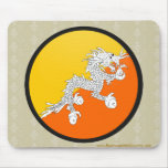 Bhutan quality Flag Circle Mousepad