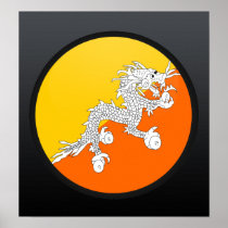 Bhutan quality Flag Circle Print
