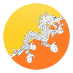 Bhutan quality Flag Circle Sticker
