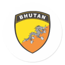 Bhutan Round Sticker